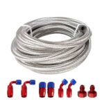 10/16/20FT 6AN CPE Fuel line Hose Braided Nylon Stainless Steel Oil Gas – Vaizdas 17