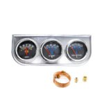 Mechanical 2'' 52mm Chrome Triple Gauge Set Water Temp Oil Pressure AMP Meter – Vaizdas 6
