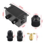 1200ml 1.2L Twin Baffle Dual Filter Engine Oil Catch Can Tank Reservoir AN10 (Polished) - 圖片 2