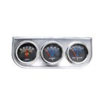 Mechanical 2'' 52mm Chrome Triple Gauge Set Water Temp Oil Pressure AMP Meter – Vaizdas 7