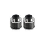 1200ml 1.2L Twin Baffle Dual Filter Engine Oil Catch Can Tank Reservoir AN10 (Polished) - 圖片 6