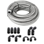 10/16/20FT 6AN CPE Fuel line Hose Braided Nylon Stainless Steel Oil Gas – Vaizdas 22