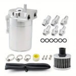Baffled Oil Catch Can Kit Reservoir Tank with Breather Filter - Сурет 10