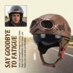 Retro German Motorcycle Half Helmet DOT Certified - I06 - Ảnh 3