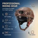 Retro German Motorcycle Half Helmet DOT Certified - I06 - Ảnh 4