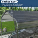 10x20ft Metal Carport Canopy with Galvanized Gable Roof - Billede 8